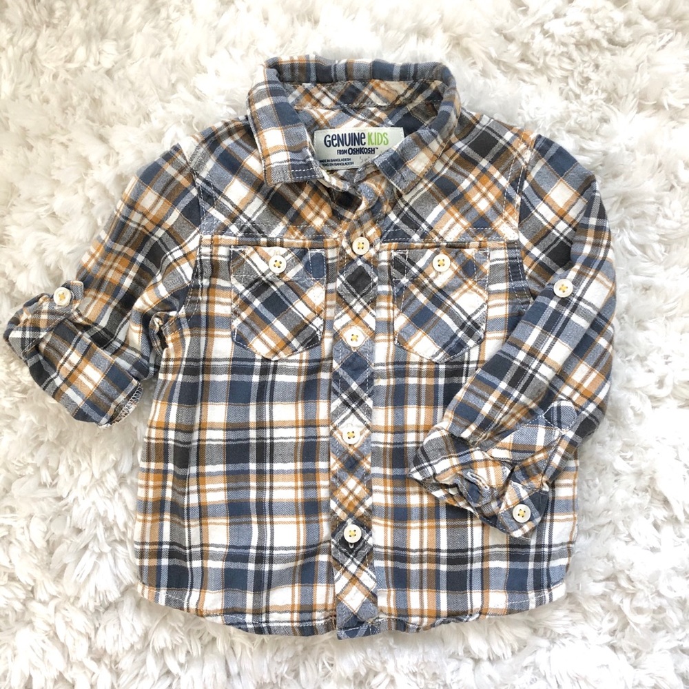 Boy toddler 18m Oshkosh genuine kids flannel shirt